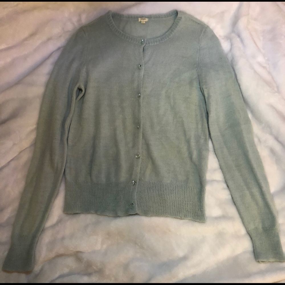 Jcrew Mint Green Alpaca Wool Blend Cardigan